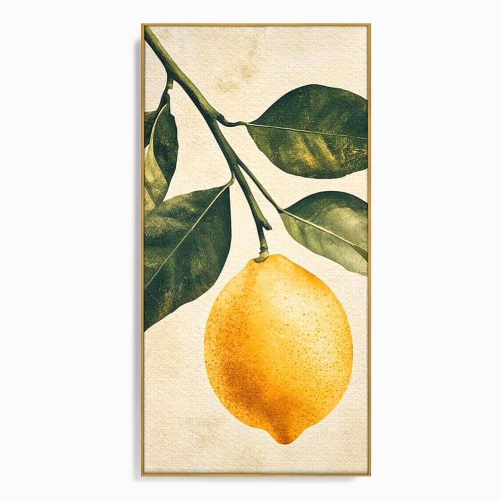 Tablou Canvas Premium, LuxCanva® N1178, Lemon Art, Lamaie, Frunze, Fructe, Fresh, Prospetime, Natural, Pub, Bar, Lounge, Restaurant, Bucatarie