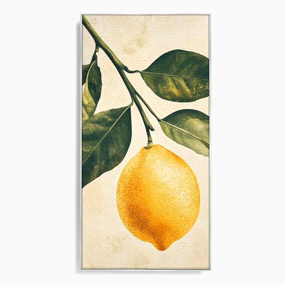 Tablou Canvas Premium, LuxCanva® N1178, Lemon Art, Lamaie, Frunze, Fructe, Fresh, Prospetime, Natural, Pub, Bar, Lounge, Restaurant, Bucatarie
