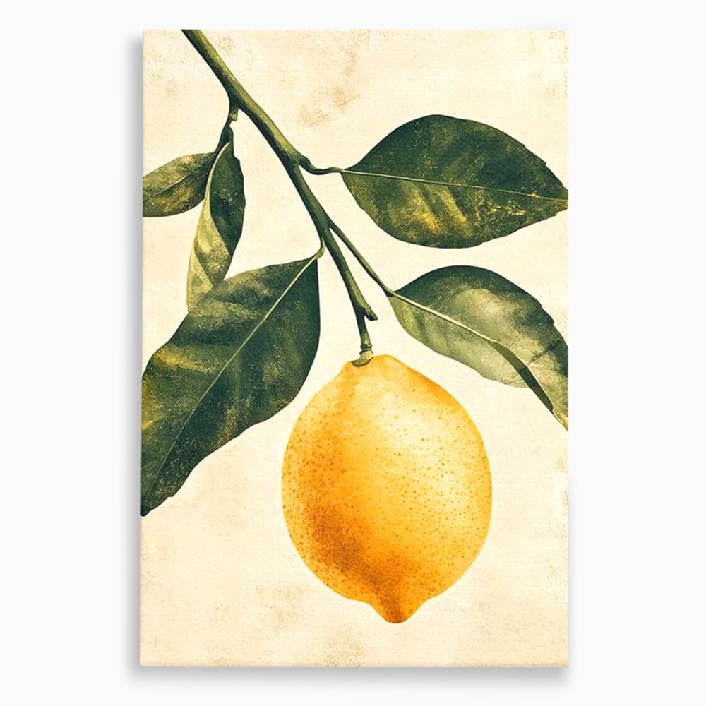 Tablou Canvas Premium, LuxCanva® N1178, Lemon Art, Lamaie, Frunze, Fructe, Fresh, Prospetime, Natural, Pub, Bar, Lounge, Restaurant, Bucatarie