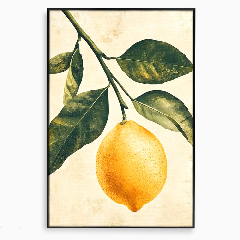 Tablou Canvas Premium, LuxCanva® N1178, Lemon Art, Lamaie, Frunze, Fructe, Fresh, Prospetime, Natural, Pub, Bar, Lounge, Restaurant, Bucatarie