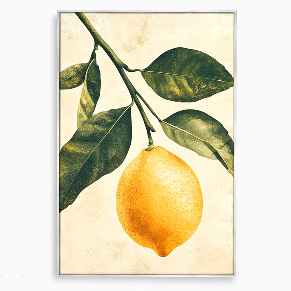 Tablou Canvas Premium, LuxCanva® N1178, Lemon Art, Lamaie, Frunze, Fructe, Fresh, Prospetime, Natural, Pub, Bar, Lounge, Restaurant, Bucatarie