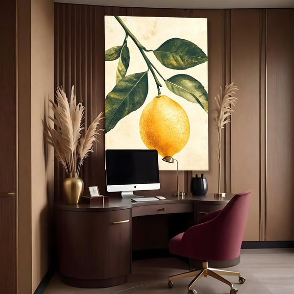 Tablou Canvas Premium, LuxCanva® N1178, Lemon Art, Lamaie, Frunze, Fructe, Fresh, Prospetime, Natural, Pub, Bar, Lounge, Restaurant, Bucatarie