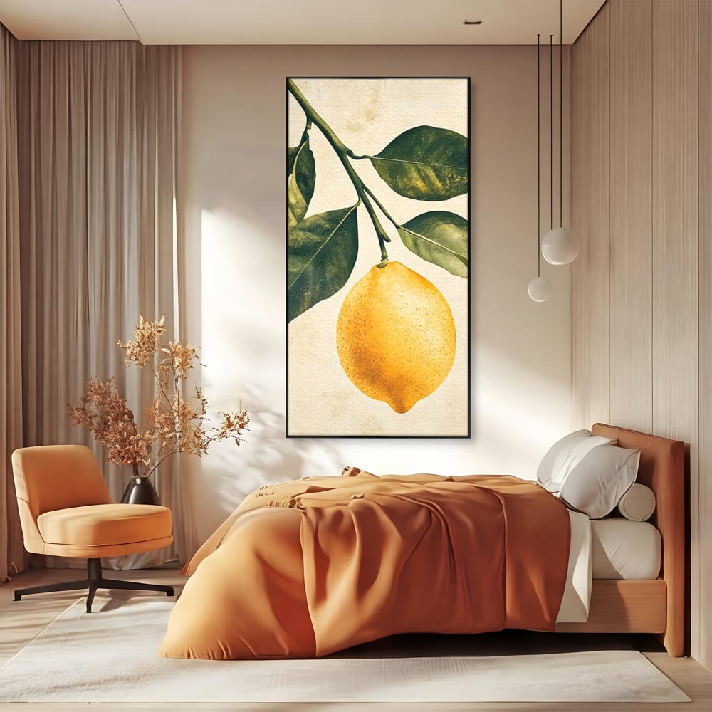 Tablou Canvas Premium, LuxCanva® N1178, Lemon Art, Lamaie, Frunze, Fructe, Fresh, Prospetime, Natural, Pub, Bar, Lounge, Restaurant, Bucatarie