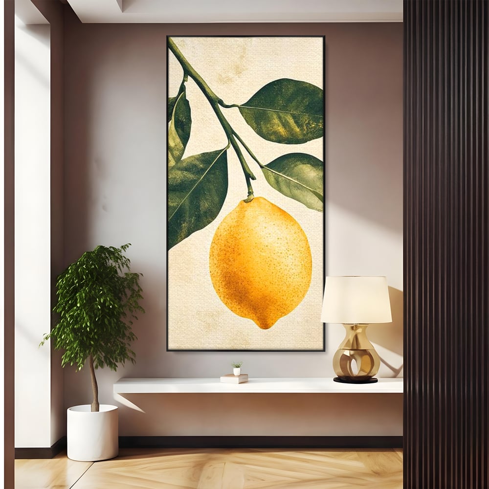 Tablou Canvas Premium, LuxCanva® N1178, Lemon Art, Lamaie, Frunze, Fructe, Fresh, Prospetime, Natural, Pub, Bar, Lounge, Restaurant, Bucatarie