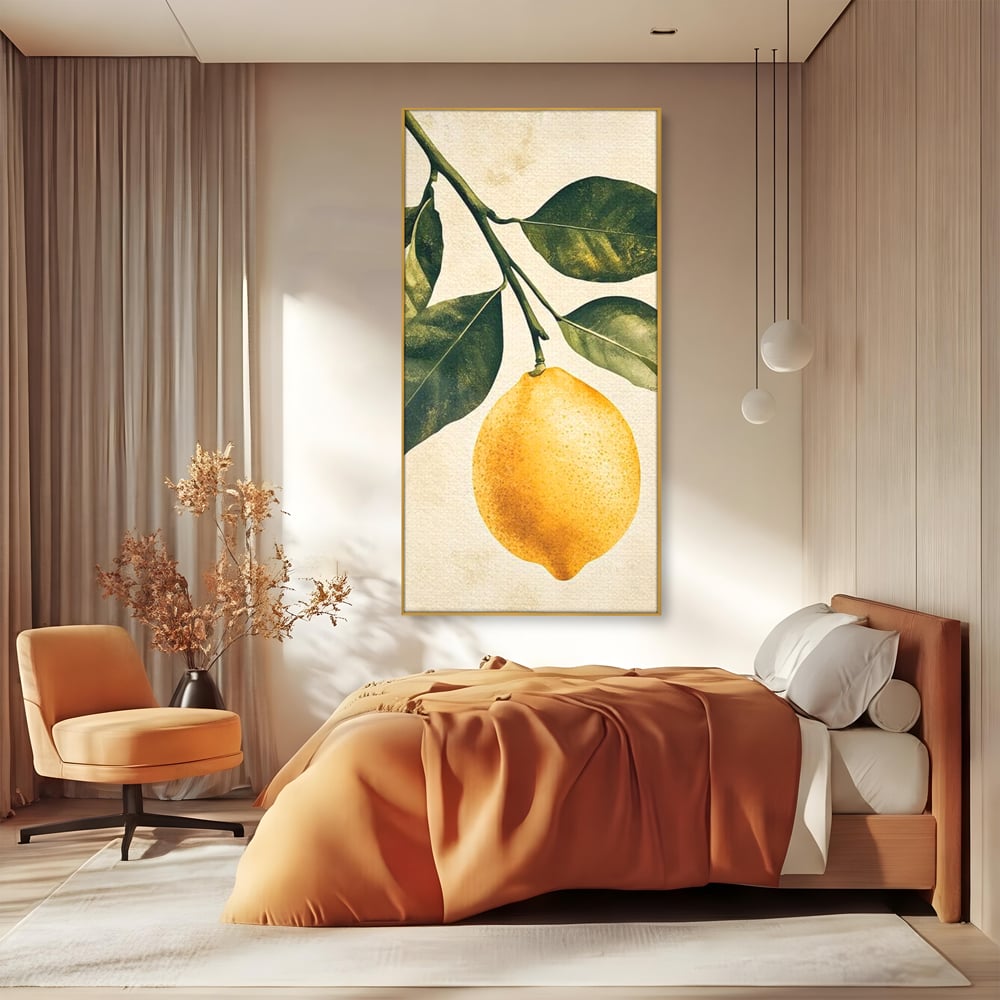 Tablou Canvas Premium, LuxCanva® N1178, Lemon Art, Lamaie, Frunze, Fructe, Fresh, Prospetime, Natural, Pub, Bar, Lounge, Restaurant, Bucatarie
