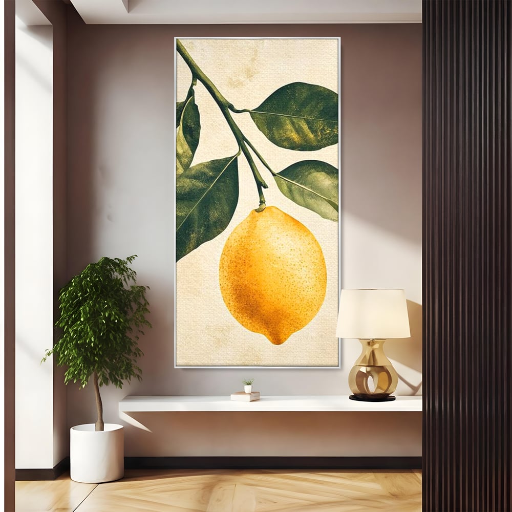 Tablou Canvas Premium, LuxCanva® N1178, Lemon Art, Lamaie, Frunze, Fructe, Fresh, Prospetime, Natural, Pub, Bar, Lounge, Restaurant, Bucatarie