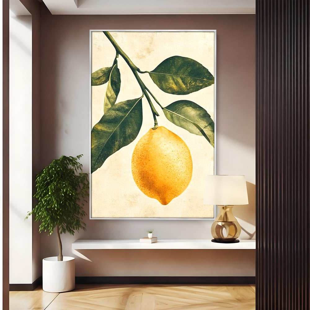 Tablou Canvas Premium, LuxCanva® N1178, Lemon Art, Lamaie, Frunze, Fructe, Fresh, Prospetime, Natural, Pub, Bar, Lounge, Restaurant, Bucatarie
