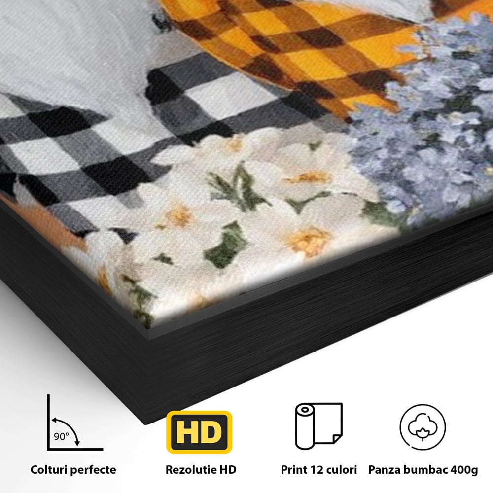 Tablou Canvas Premium, LuxCanva® N1182, Micii Gardieni ai Toamnei, Dovleac, Gnomi, Halloween, Pitici, Recolta, Sarbatoare, Sezon, Pub, Bar, Lounge, Restaurant, Bucatarie