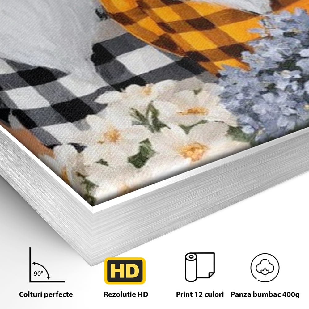 Tablou Canvas Premium, LuxCanva® N1182, Micii Gardieni ai Toamnei, Dovleac, Gnomi, Halloween, Pitici, Recolta, Sarbatoare, Sezon, Pub, Bar, Lounge, Restaurant, Bucatarie
