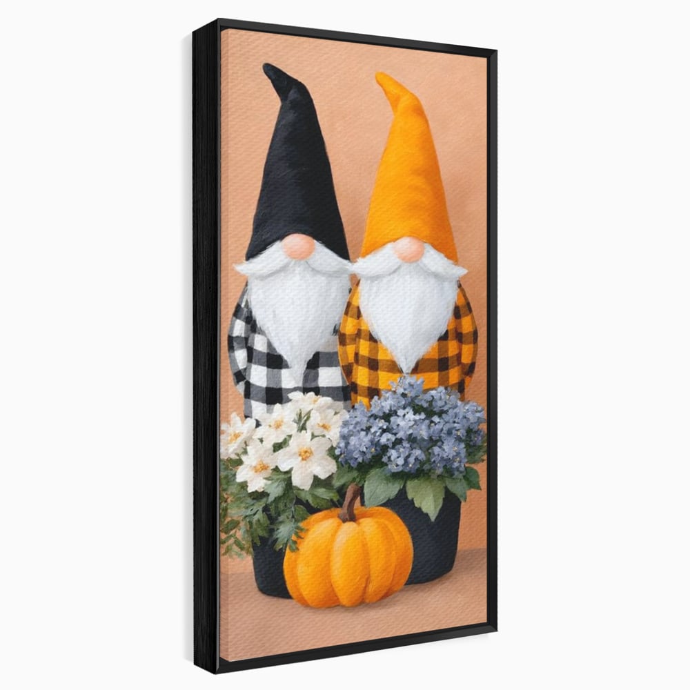 Tablou Canvas Premium, LuxCanva® N1182, Micii Gardieni ai Toamnei, Dovleac, Gnomi, Halloween, Pitici, Recolta, Sarbatoare, Sezon, Pub, Bar, Lounge, Restaurant, Bucatarie