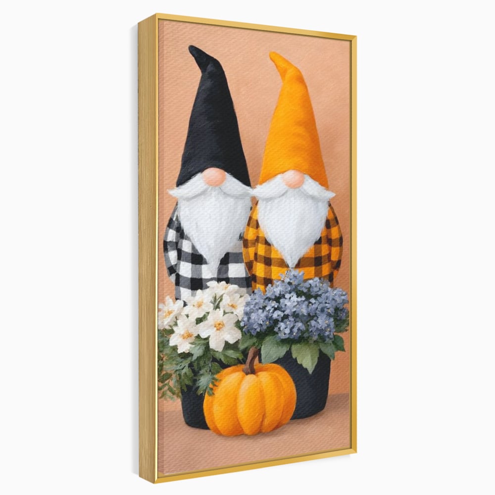 Tablou Canvas Premium, LuxCanva® N1182, Micii Gardieni ai Toamnei, Dovleac, Gnomi, Halloween, Pitici, Recolta, Sarbatoare, Sezon, Pub, Bar, Lounge, Restaurant, Bucatarie