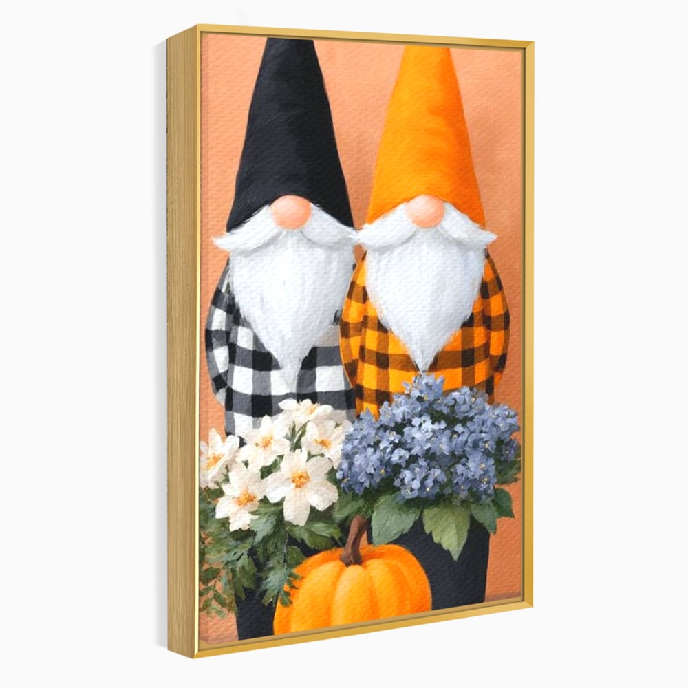 Tablou Canvas Premium, LuxCanva® N1182, Micii Gardieni ai Toamnei, Dovleac, Gnomi, Halloween, Pitici, Recolta, Sarbatoare, Sezon, Pub, Bar, Lounge, Restaurant, Bucatarie