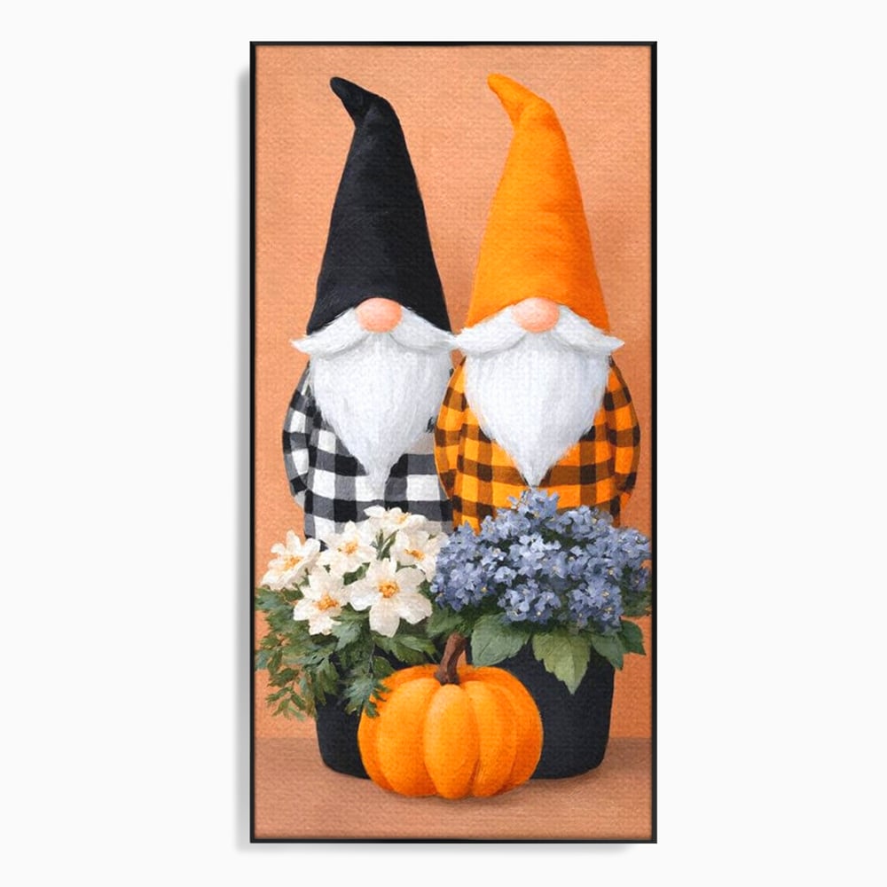 Tablou Canvas Premium, LuxCanva® N1182, Micii Gardieni ai Toamnei, Dovleac, Gnomi, Halloween, Pitici, Recolta, Sarbatoare, Sezon, Pub, Bar, Lounge, Restaurant, Bucatarie