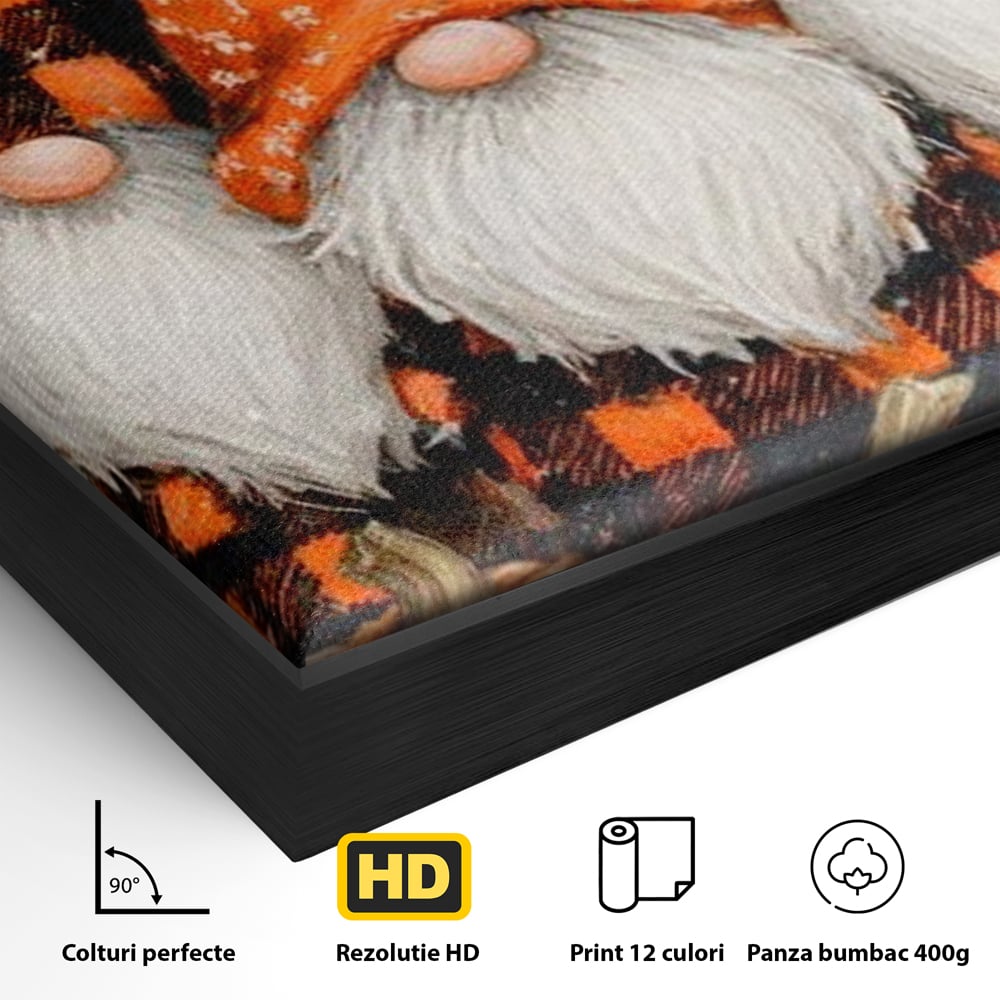 Leinwand Premium Canvas Wandkunst, LuxCanva® N1183, Halloween Geschichte, Kobolde, Urlaub, Magie, Gnome, Kürbis, Blumen, Obst, Pub, Bar, Lounge, Restaurant, Küche