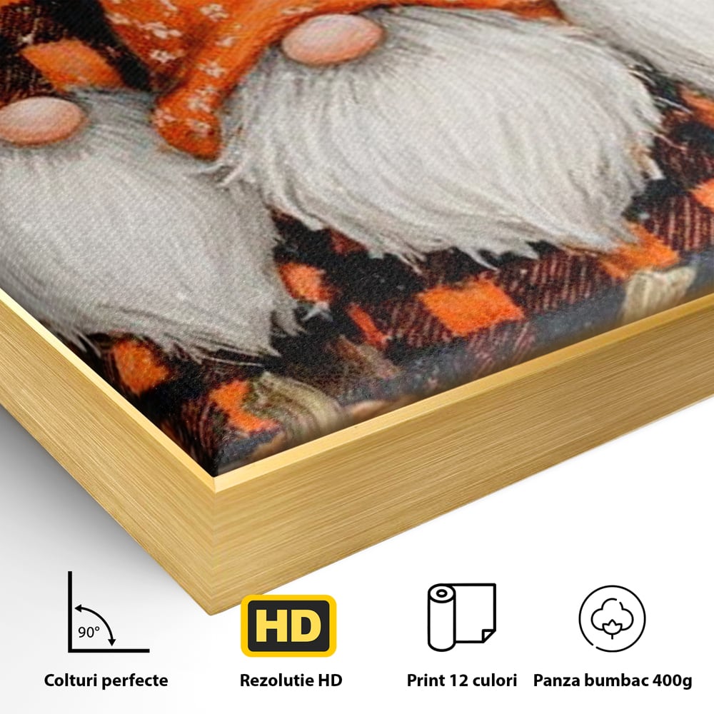 Leinwand Premium Canvas Wandkunst, LuxCanva® N1183, Halloween Geschichte, Kobolde, Urlaub, Magie, Gnome, Kürbis, Blumen, Obst, Pub, Bar, Lounge, Restaurant, Küche
