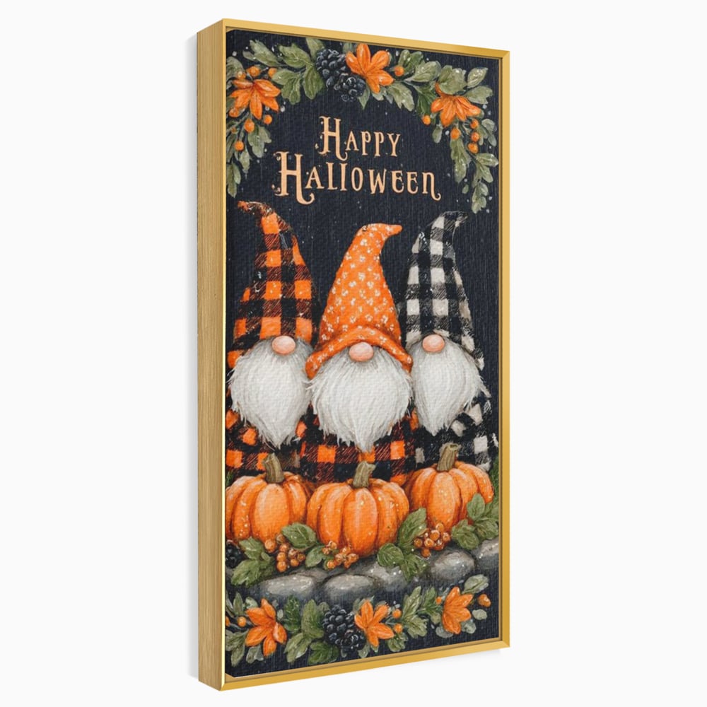 Leinwand Premium Canvas Wandkunst, LuxCanva® N1183, Halloween Geschichte, Kobolde, Urlaub, Magie, Gnome, Kürbis, Blumen, Obst, Pub, Bar, Lounge, Restaurant, Küche