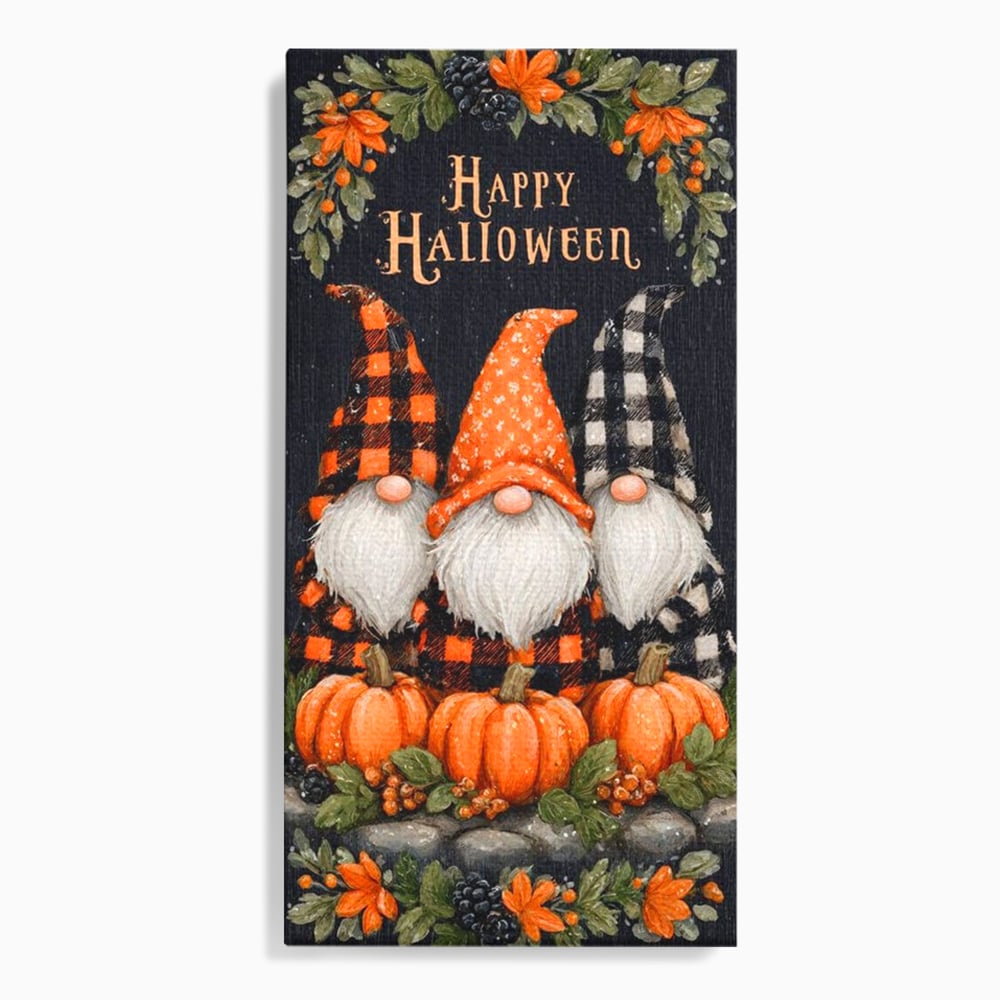 Leinwand Premium Canvas Wandkunst, LuxCanva® N1183, Halloween Geschichte, Kobolde, Urlaub, Magie, Gnome, Kürbis, Blumen, Obst, Pub, Bar, Lounge, Restaurant, Küche