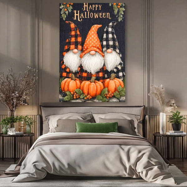 Leinwand Premium Canvas Wandkunst, LuxCanva® N1183, Halloween Geschichte, Kobolde, Urlaub, Magie, Gnome, Kürbis, Blumen, Obst, Pub, Bar, Lounge, Restaurant, Küche