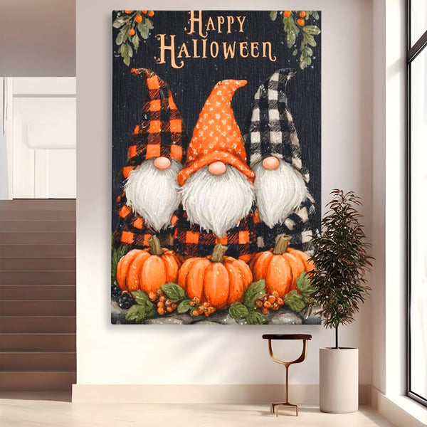 Leinwand Premium Canvas Wandkunst, LuxCanva® N1183, Halloween Geschichte, Kobolde, Urlaub, Magie, Gnome, Kürbis, Blumen, Obst, Pub, Bar, Lounge, Restaurant, Küche