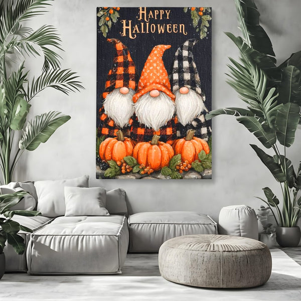 Leinwand Premium Canvas Wandkunst, LuxCanva® N1183, Halloween Geschichte, Kobolde, Urlaub, Magie, Gnome, Kürbis, Blumen, Obst, Pub, Bar, Lounge, Restaurant, Küche