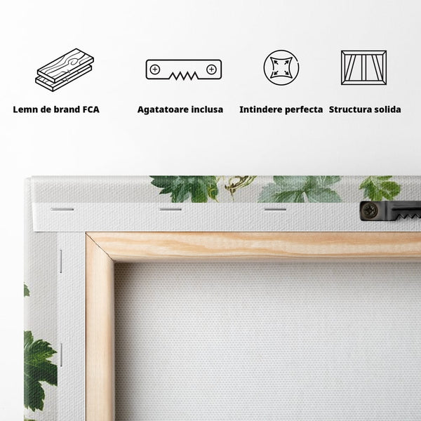 Leinwand Premium Canvas Wandkunst, LuxCanva® N1184, Herbst Ernte, Kürbisse, Blätter, Saison, Malerei, rustikal, natürlich, saisonal, Halloween, Restaurant, Küche