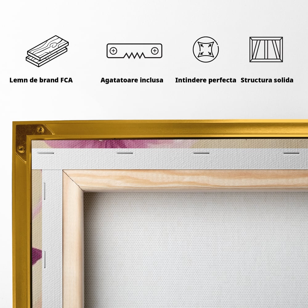 Tablou Canvas Premium, LuxCanva® N1185, Micuta Vrajitoare, Pisica, Dovleac, Witch, Roz, Palarie, Halloween, Toamna, Pub, Bar, Lounge, Restaurant, Bucatarie