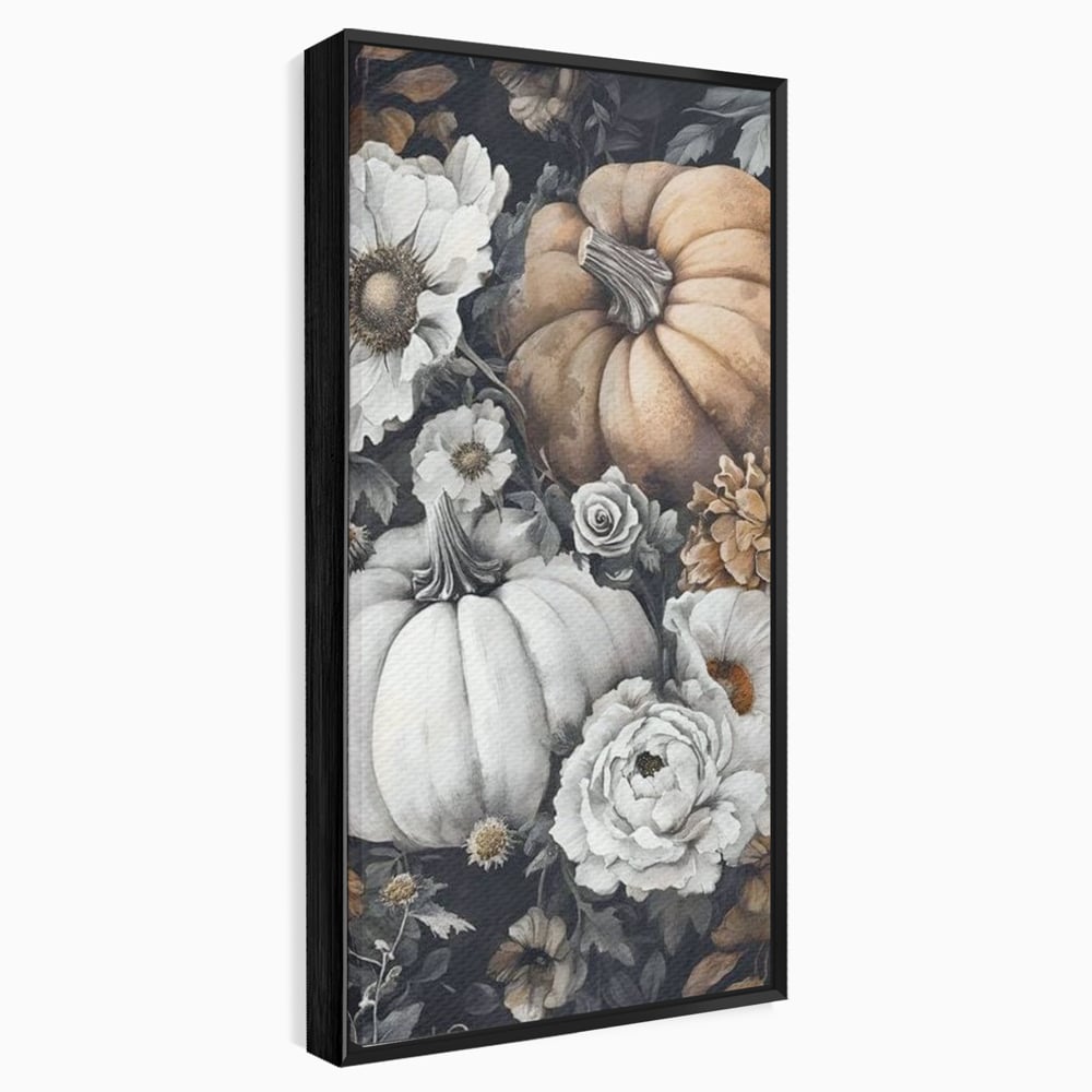 Tablou Canvas Premium, LuxCanva® N1186, Magia Toamnei, Recolta, Flori, Rustic, Dovleci, Aranjament, Sarbatoare, Halloween, Pub, Bar, Lounge, Restaurant, Bucatarie
