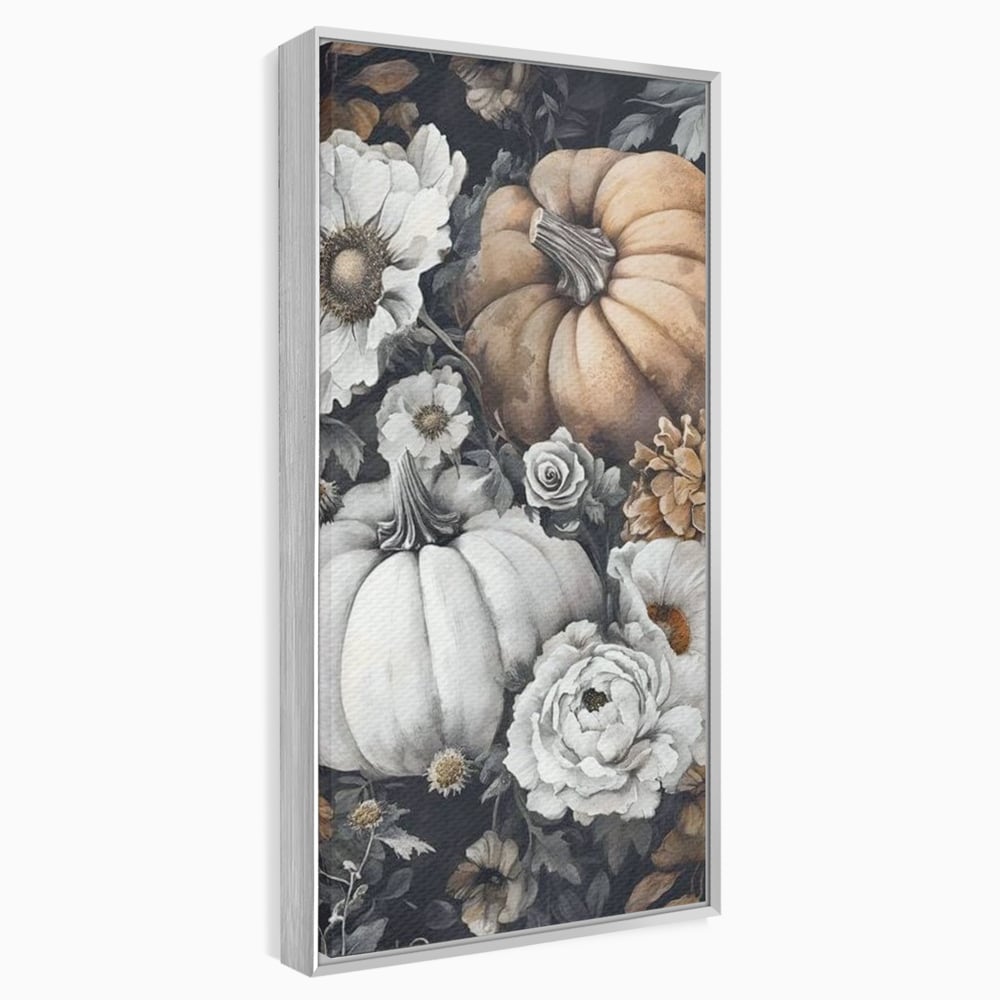 Tablou Canvas Premium, LuxCanva® N1186, Magia Toamnei, Recolta, Flori, Rustic, Dovleci, Aranjament, Sarbatoare, Halloween, Pub, Bar, Lounge, Restaurant, Bucatarie
