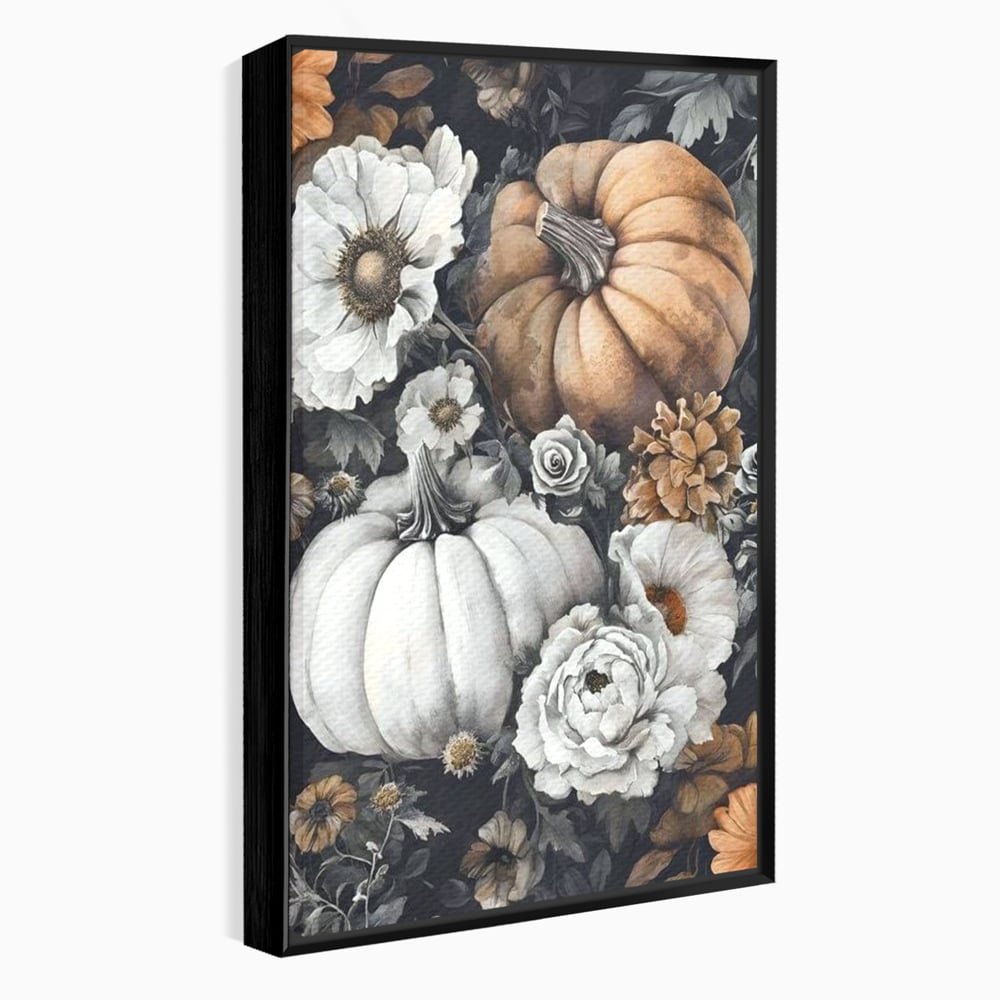 Tablou Canvas Premium, LuxCanva® N1186, Magia Toamnei, Recolta, Flori, Rustic, Dovleci, Aranjament, Sarbatoare, Halloween, Pub, Bar, Lounge, Restaurant, Bucatarie