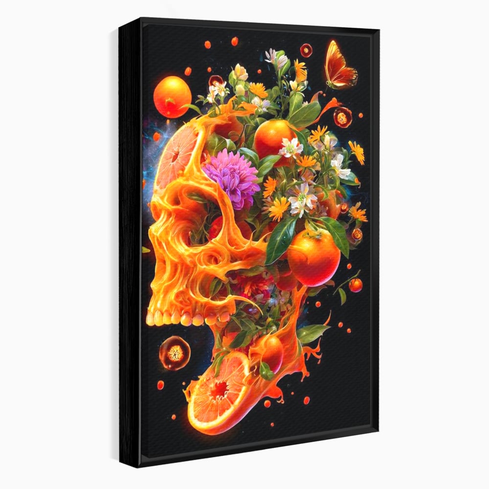 Tablou Canvas Premium, LuxCanva® N1187, Flacara Eterna, Craniu, Fructe, Modern, Portocale, Flori, Halloween, Fluturi, Pub, Bar, Lounge, Restaurant, Bucatarie