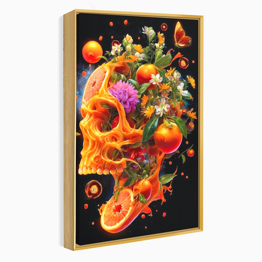 Tablou Canvas Premium, LuxCanva® N1187, Flacara Eterna, Craniu, Fructe, Modern, Portocale, Flori, Halloween, Fluturi, Pub, Bar, Lounge, Restaurant, Bucatarie