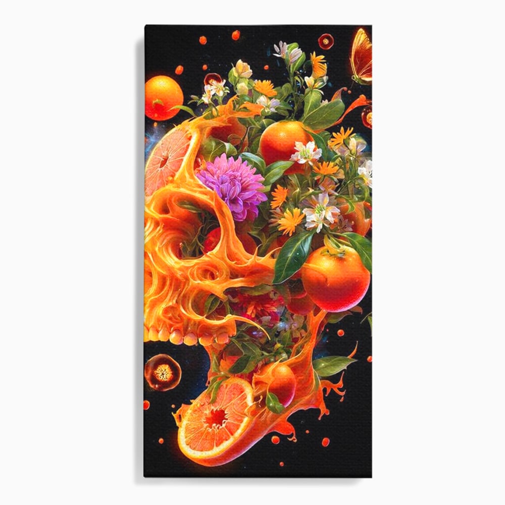 Tablou Canvas Premium, LuxCanva® N1187, Flacara Eterna, Craniu, Fructe, Modern, Portocale, Flori, Halloween, Fluturi, Pub, Bar, Lounge, Restaurant, Bucatarie