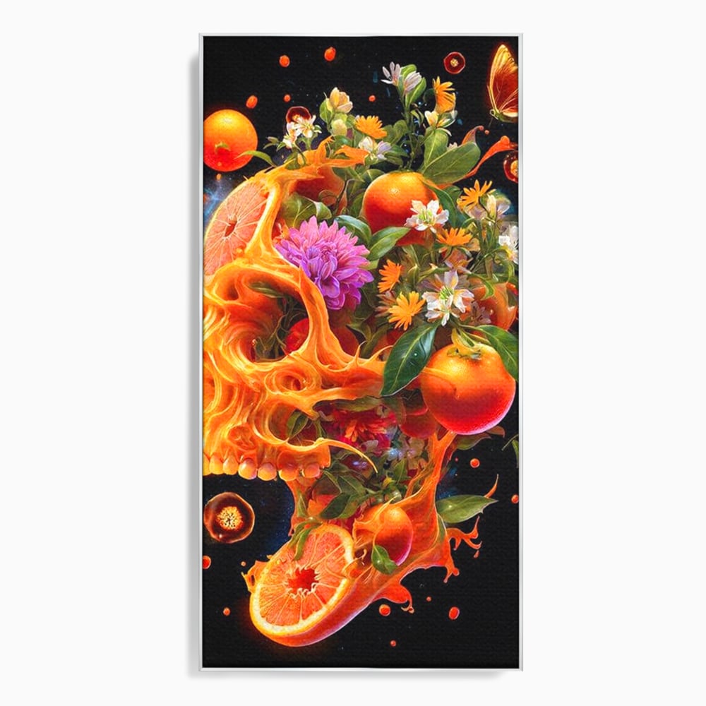 Tablou Canvas Premium, LuxCanva® N1187, Flacara Eterna, Craniu, Fructe, Modern, Portocale, Flori, Halloween, Fluturi, Pub, Bar, Lounge, Restaurant, Bucatarie