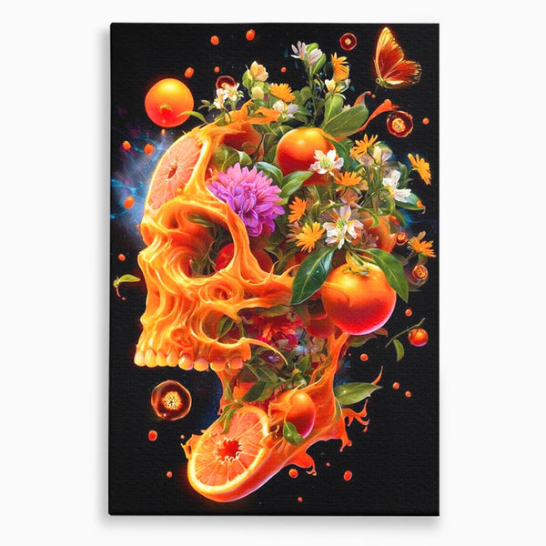 Tablou Canvas Premium, LuxCanva® N1187, Flacara Eterna, Craniu, Fructe, Modern, Portocale, Flori, Halloween, Fluturi, Pub, Bar, Lounge, Restaurant, Bucatarie