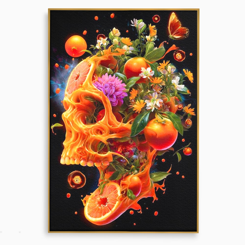 Tablou Canvas Premium, LuxCanva® N1187, Flacara Eterna, Craniu, Fructe, Modern, Portocale, Flori, Halloween, Fluturi, Pub, Bar, Lounge, Restaurant, Bucatarie