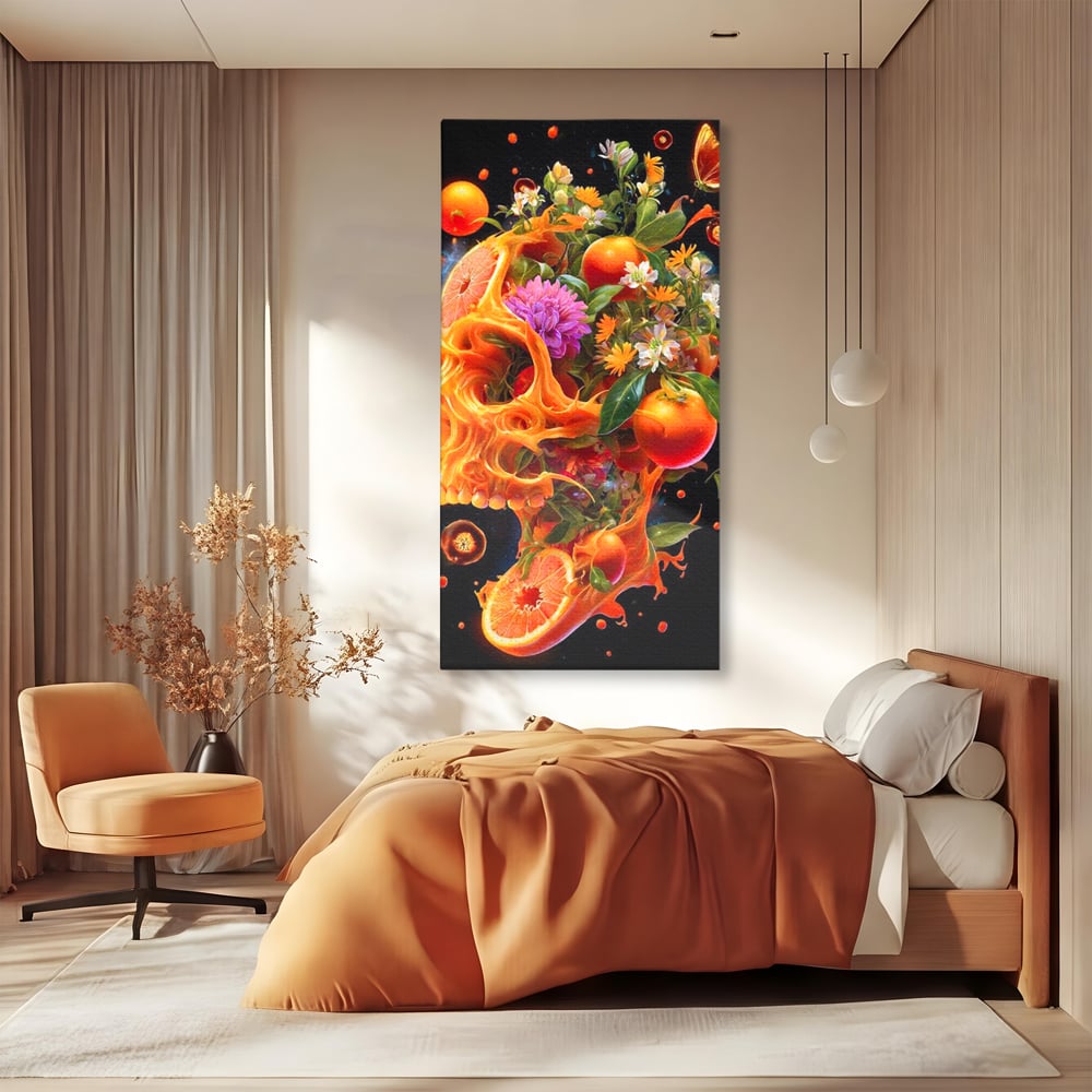 Tablou Canvas Premium, LuxCanva® N1187, Flacara Eterna, Craniu, Fructe, Modern, Portocale, Flori, Halloween, Fluturi, Pub, Bar, Lounge, Restaurant, Bucatarie