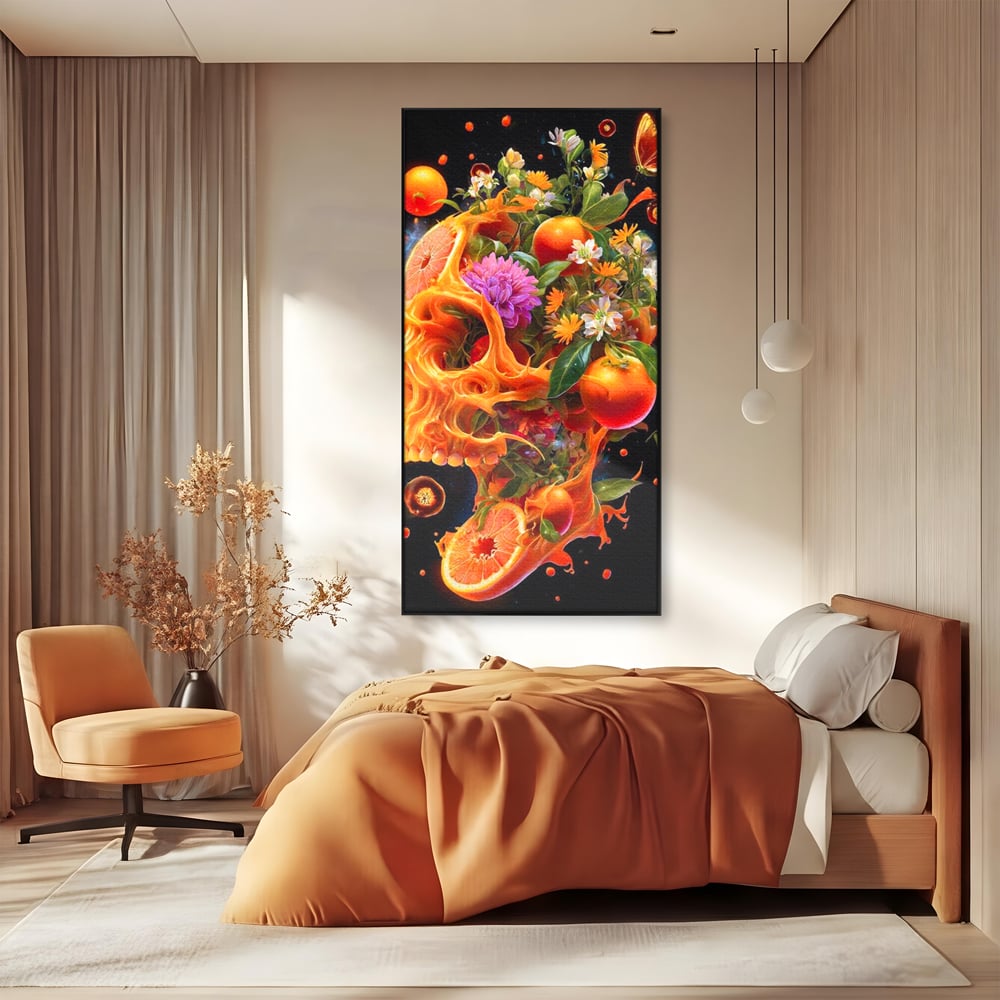 Tablou Canvas Premium, LuxCanva® N1187, Flacara Eterna, Craniu, Fructe, Modern, Portocale, Flori, Halloween, Fluturi, Pub, Bar, Lounge, Restaurant, Bucatarie
