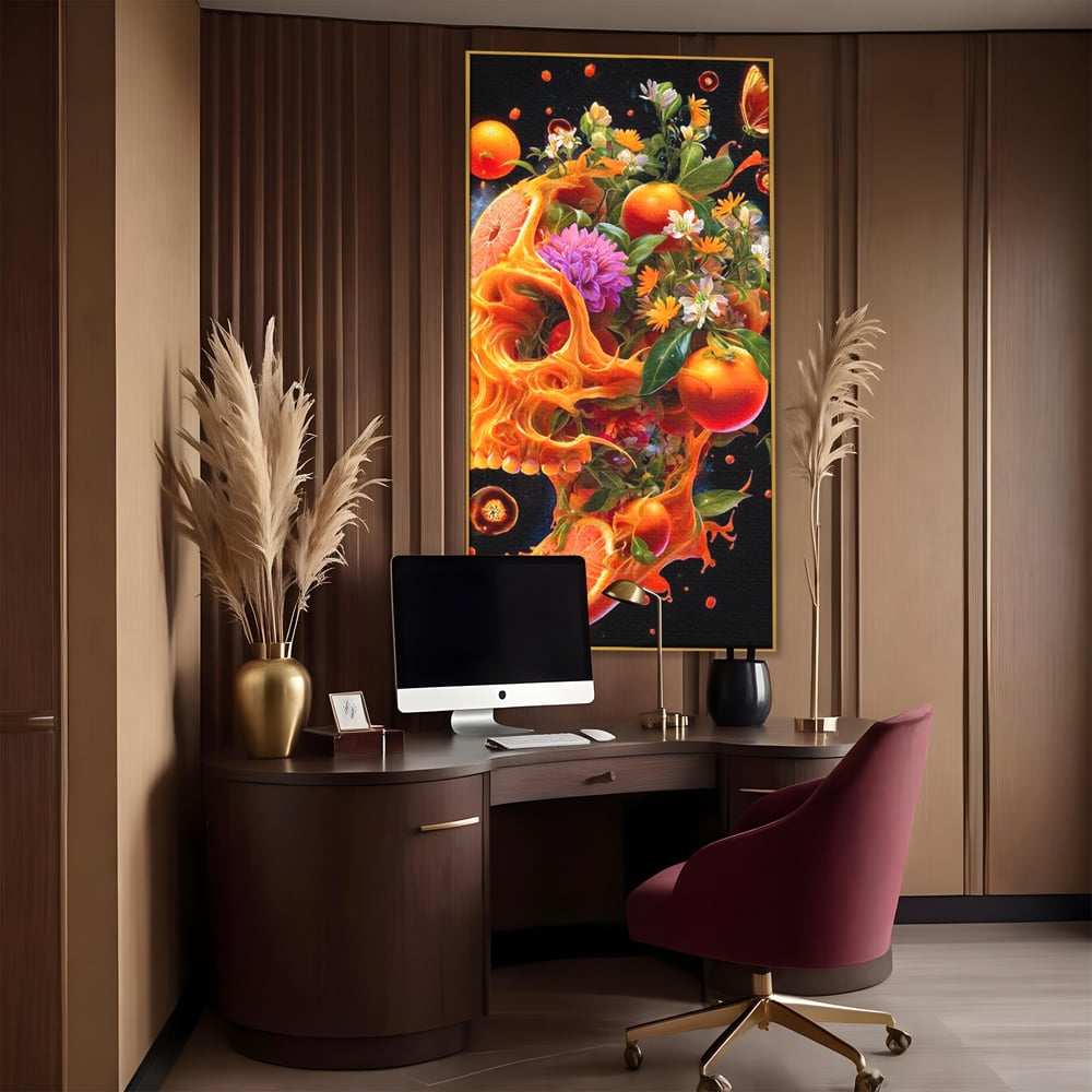 Tablou Canvas Premium, LuxCanva® N1187, Flacara Eterna, Craniu, Fructe, Modern, Portocale, Flori, Halloween, Fluturi, Pub, Bar, Lounge, Restaurant, Bucatarie