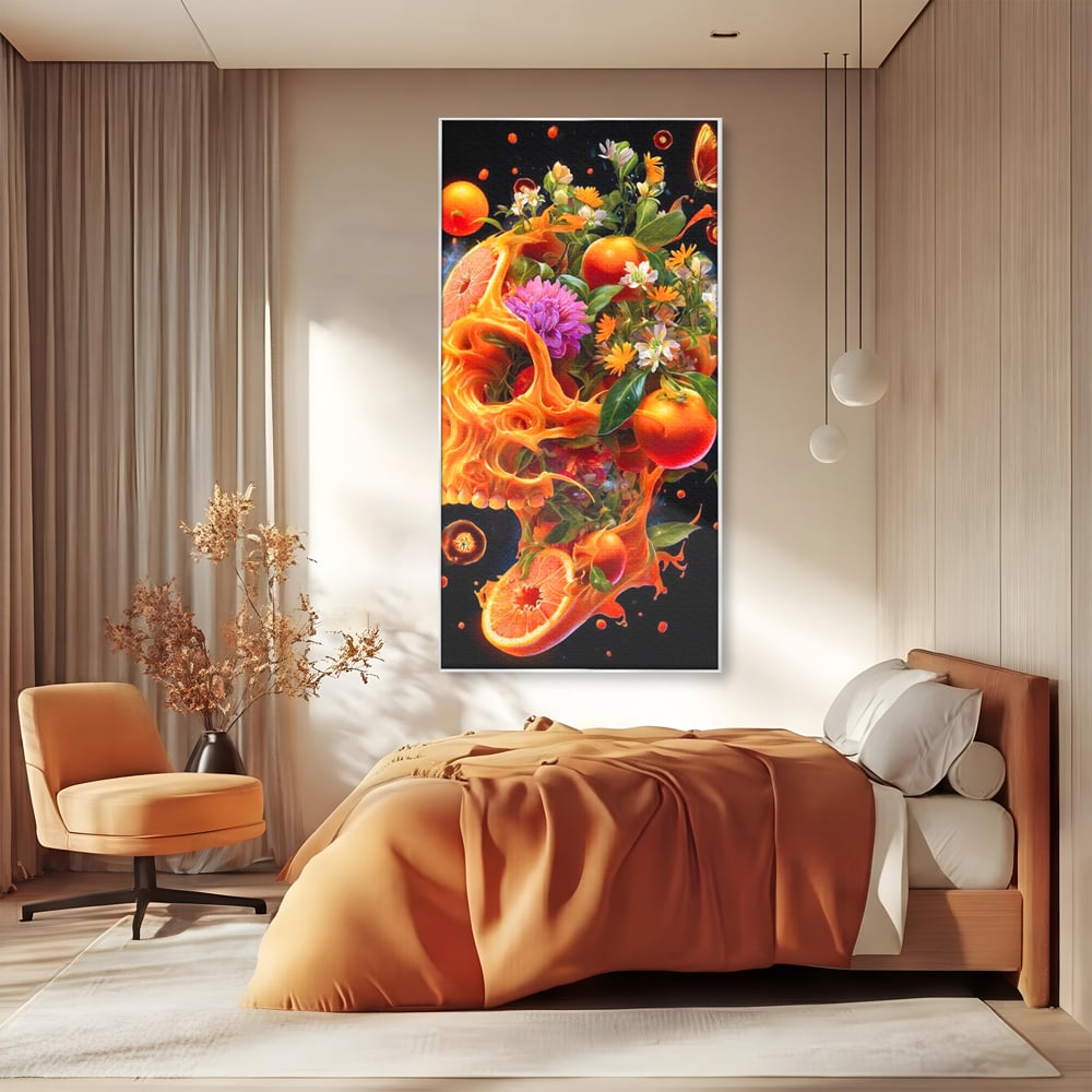 Tablou Canvas Premium, LuxCanva® N1187, Flacara Eterna, Craniu, Fructe, Modern, Portocale, Flori, Halloween, Fluturi, Pub, Bar, Lounge, Restaurant, Bucatarie