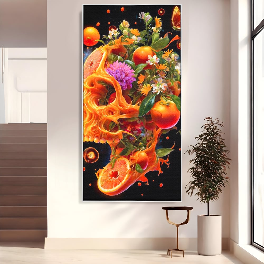 Tablou Canvas Premium, LuxCanva® N1187, Flacara Eterna, Craniu, Fructe, Modern, Portocale, Flori, Halloween, Fluturi, Pub, Bar, Lounge, Restaurant, Bucatarie