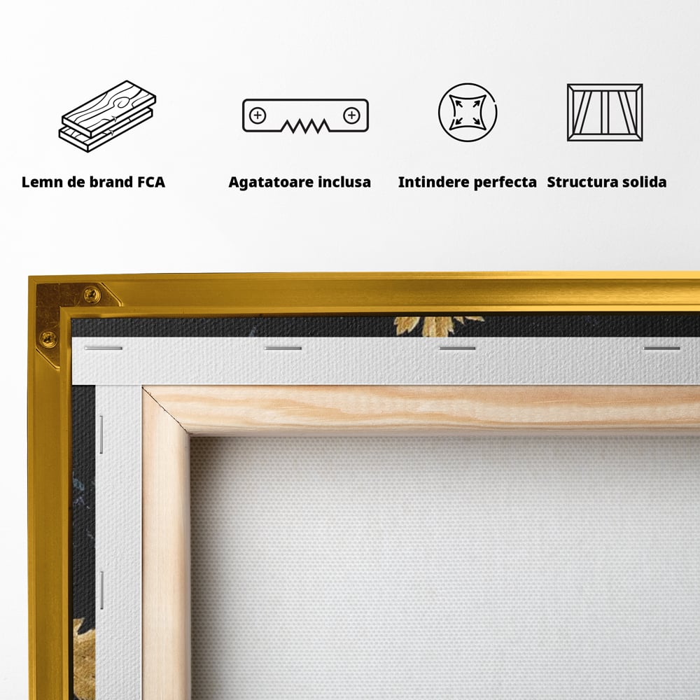 Leinwand Premium Canvas Wandbilder, LuxCanva® N1190, Saisonale Pracht, Halloween, Tradition, Elegant, Luxus, Marmor, Gold, Kürbisse, Kneipe, Bar, Lounge, Restaurant, Küche