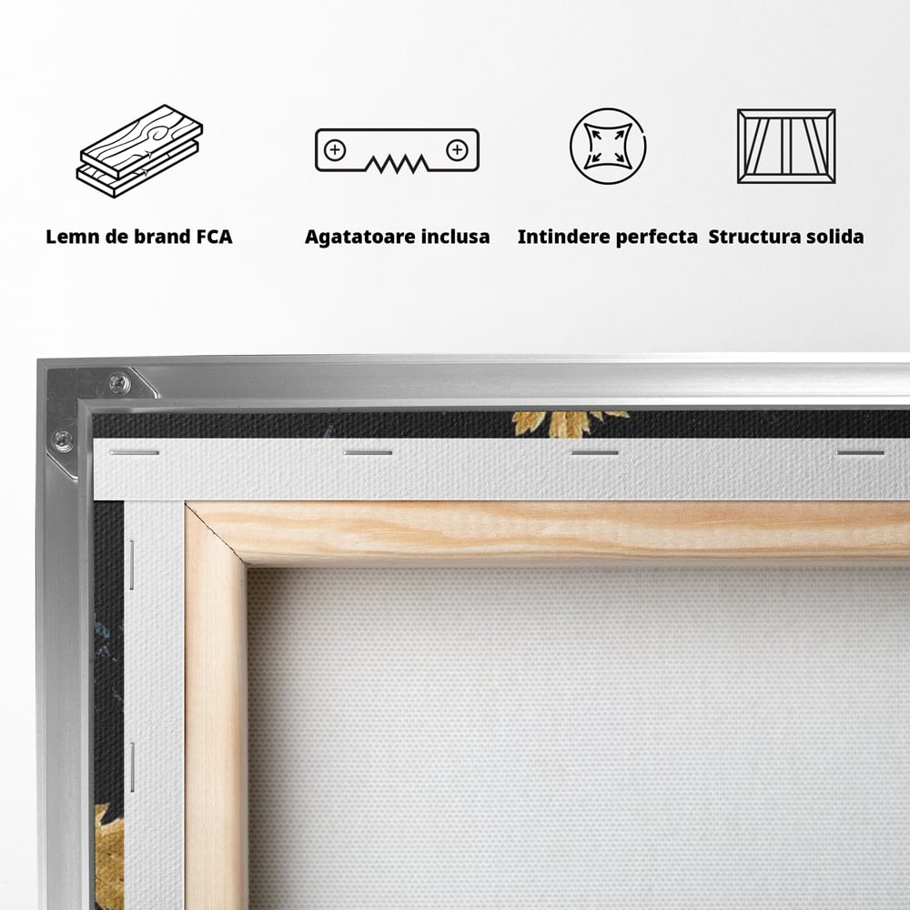 Leinwand Premium Canvas Wandbilder, LuxCanva® N1190, Saisonale Pracht, Halloween, Tradition, Elegant, Luxus, Marmor, Gold, Kürbisse, Kneipe, Bar, Lounge, Restaurant, Küche
