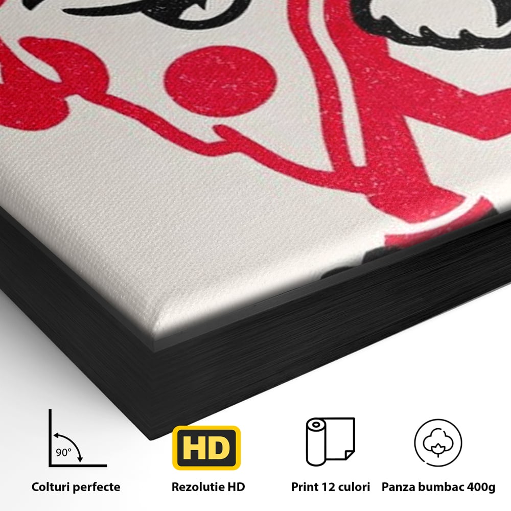 Tablou Canvas Premium, LuxCanva® N1191, Pizza Party, Felie, Veselie, Personaj, Mascota, Cool, Amuzant, Mancare, Fast Food, Pizzerie, Restaurant, Bucatarie