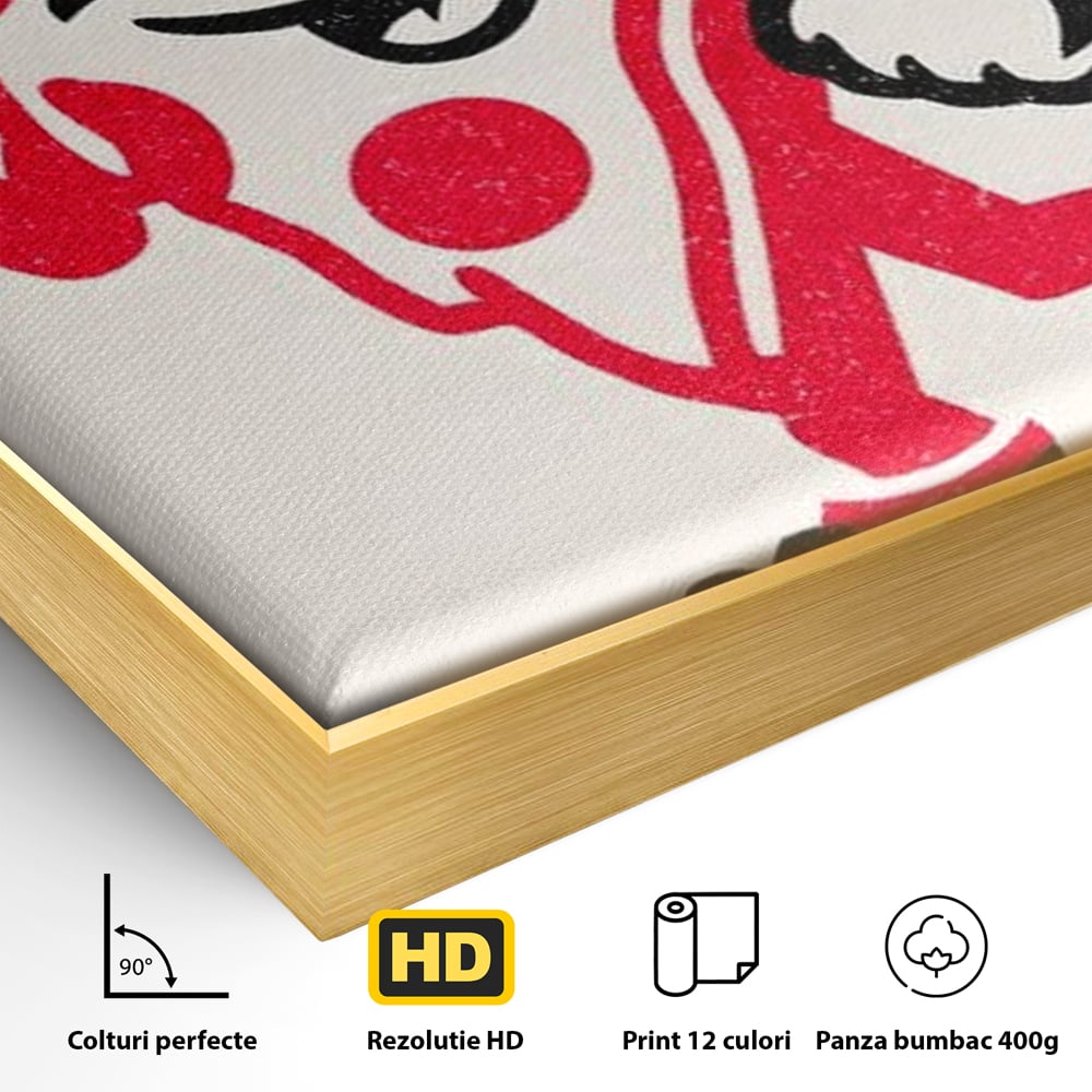 Tablou Canvas Premium, LuxCanva® N1191, Pizza Party, Felie, Veselie, Personaj, Mascota, Cool, Amuzant, Mancare, Fast Food, Pizzerie, Restaurant, Bucatarie