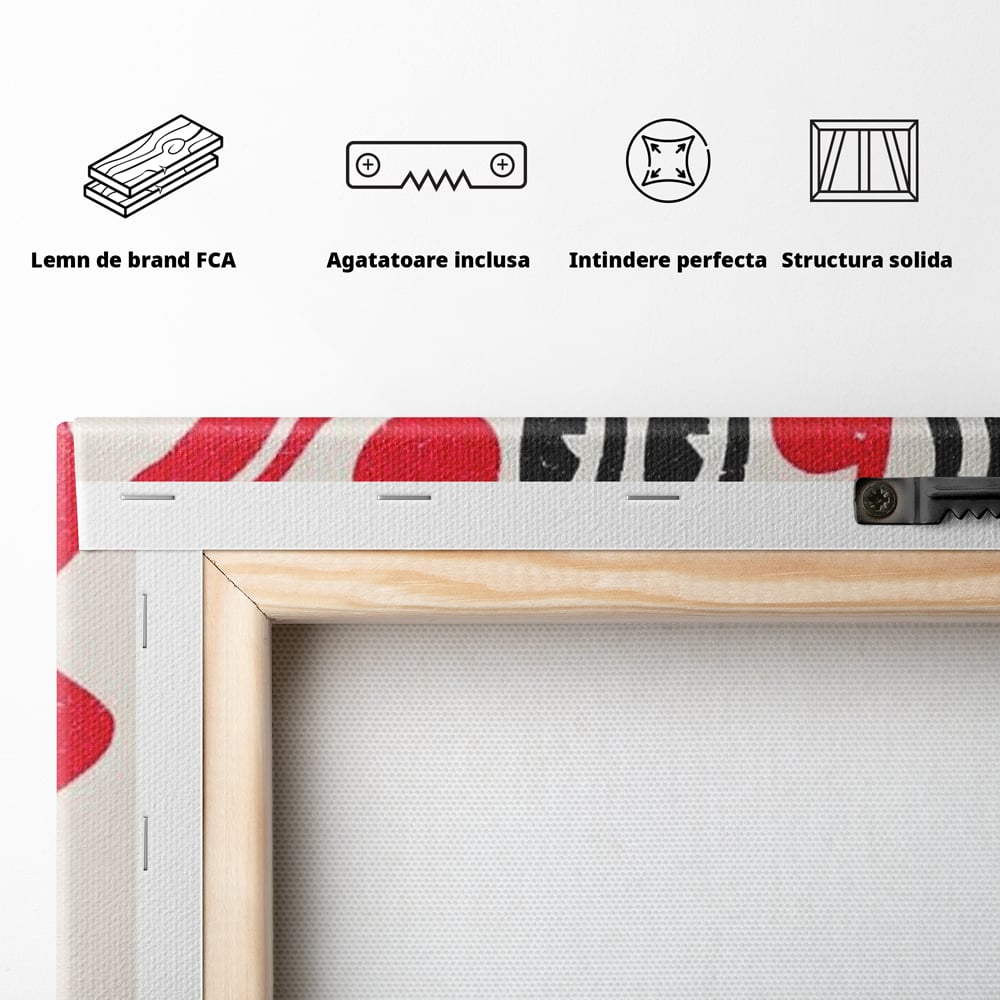 Tablou Canvas Premium, LuxCanva® N1191, Pizza Party, Felie, Veselie, Personaj, Mascota, Cool, Amuzant, Mancare, Fast Food, Pizzerie, Restaurant, Bucatarie