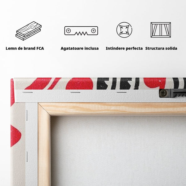 Tablou Canvas Premium, LuxCanva® N1191, Pizza Party, Felie, Veselie, Personaj, Mascota, Cool, Amuzant, Mancare, Fast Food, Pizzerie, Restaurant, Bucatarie