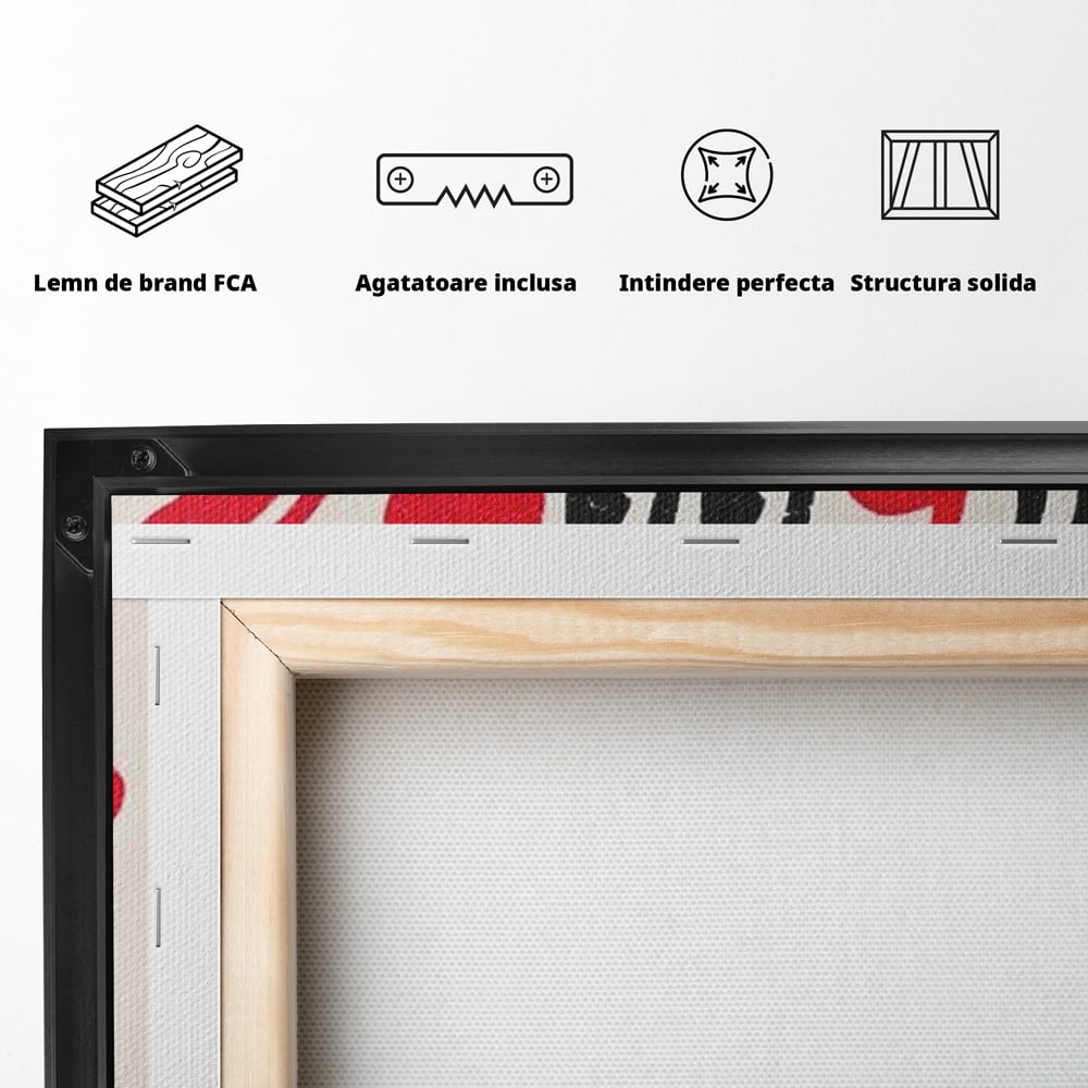 Tablou Canvas Premium, LuxCanva® N1191, Pizza Party, Felie, Veselie, Personaj, Mascota, Cool, Amuzant, Mancare, Fast Food, Pizzerie, Restaurant, Bucatarie