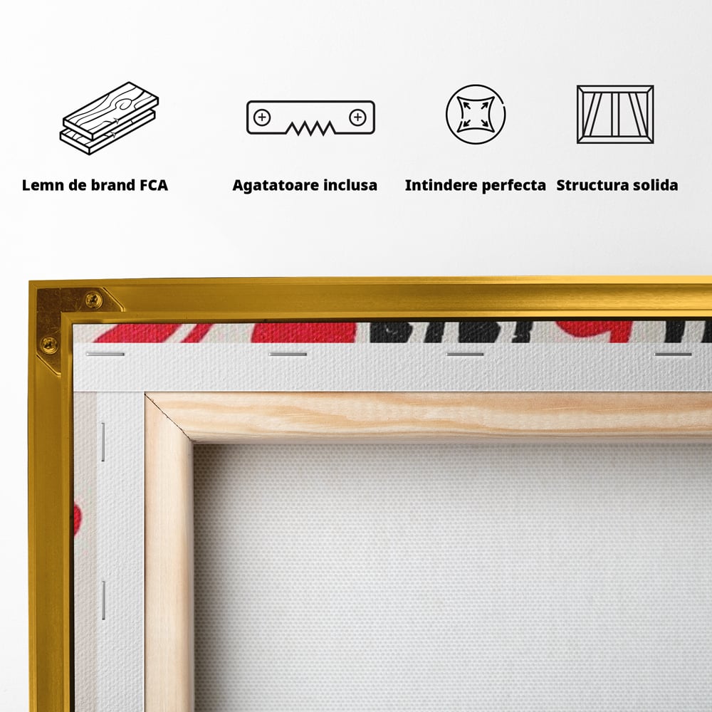 Tablou Canvas Premium, LuxCanva® N1191, Pizza Party, Felie, Veselie, Personaj, Mascota, Cool, Amuzant, Mancare, Fast Food, Pizzerie, Restaurant, Bucatarie