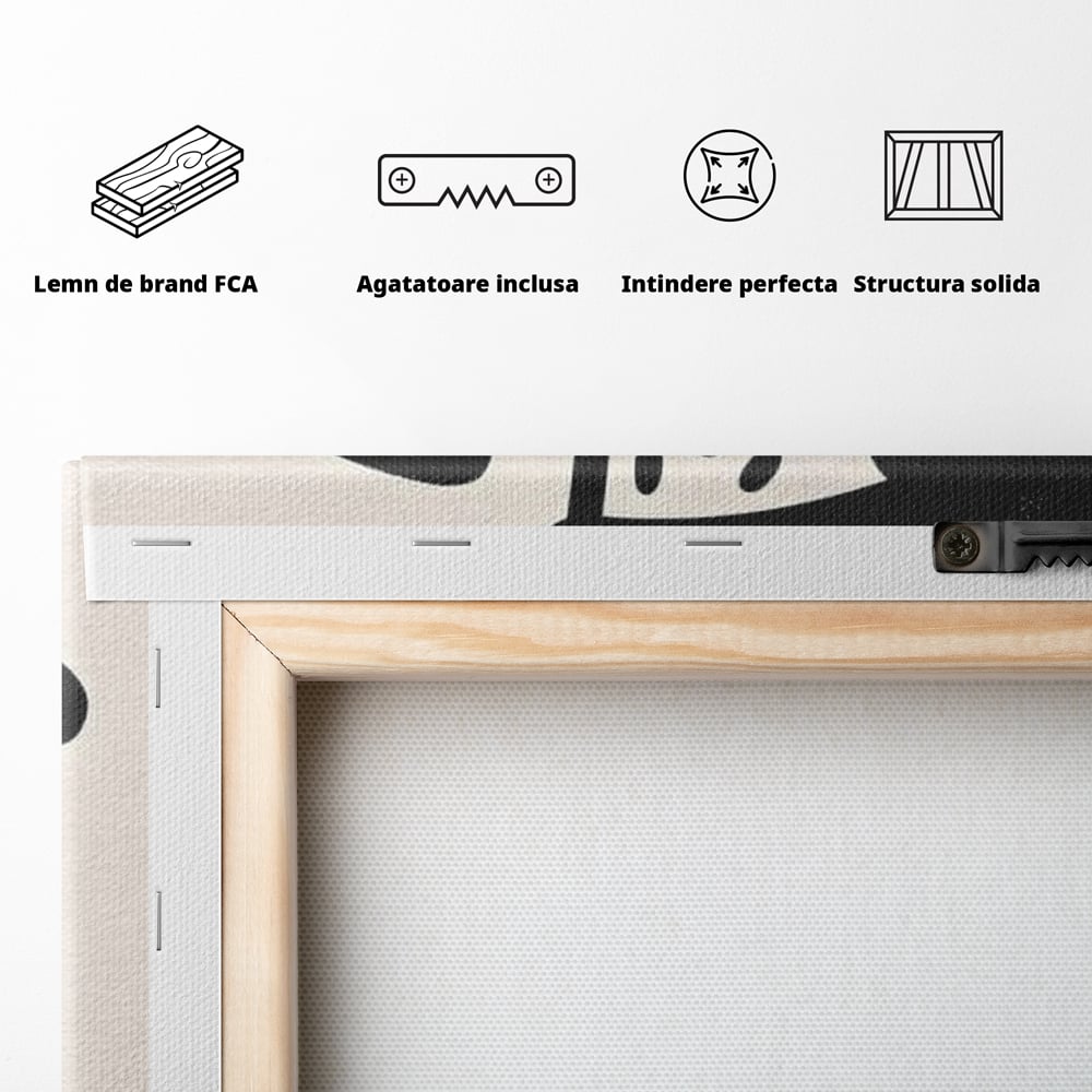 Tablou Canvas Premium, LuxCanva® N1192, Pizza Friends, Fast Food, Mancare, Felie, Desen, Pizzerie, Retro, Cool, Mascota, Haios, Restaurant, Bucatarie