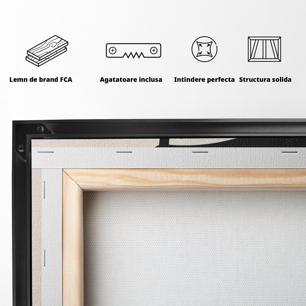 Tablou Canvas Premium, LuxCanva® N1192, Pizza Friends, Fast Food, Mancare, Felie, Desen, Pizzerie, Retro, Cool, Mascota, Haios, Restaurant, Bucatarie